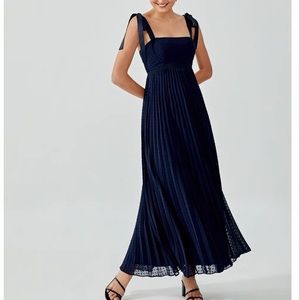 Davona Textured Tie Shoulder Maxi Dress